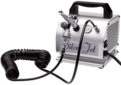 IWATA Quiet SILVER JET AIR COMPRESSOR w/ AIRBRUSH HOSE Tanning Hobby Makeup  Nail
